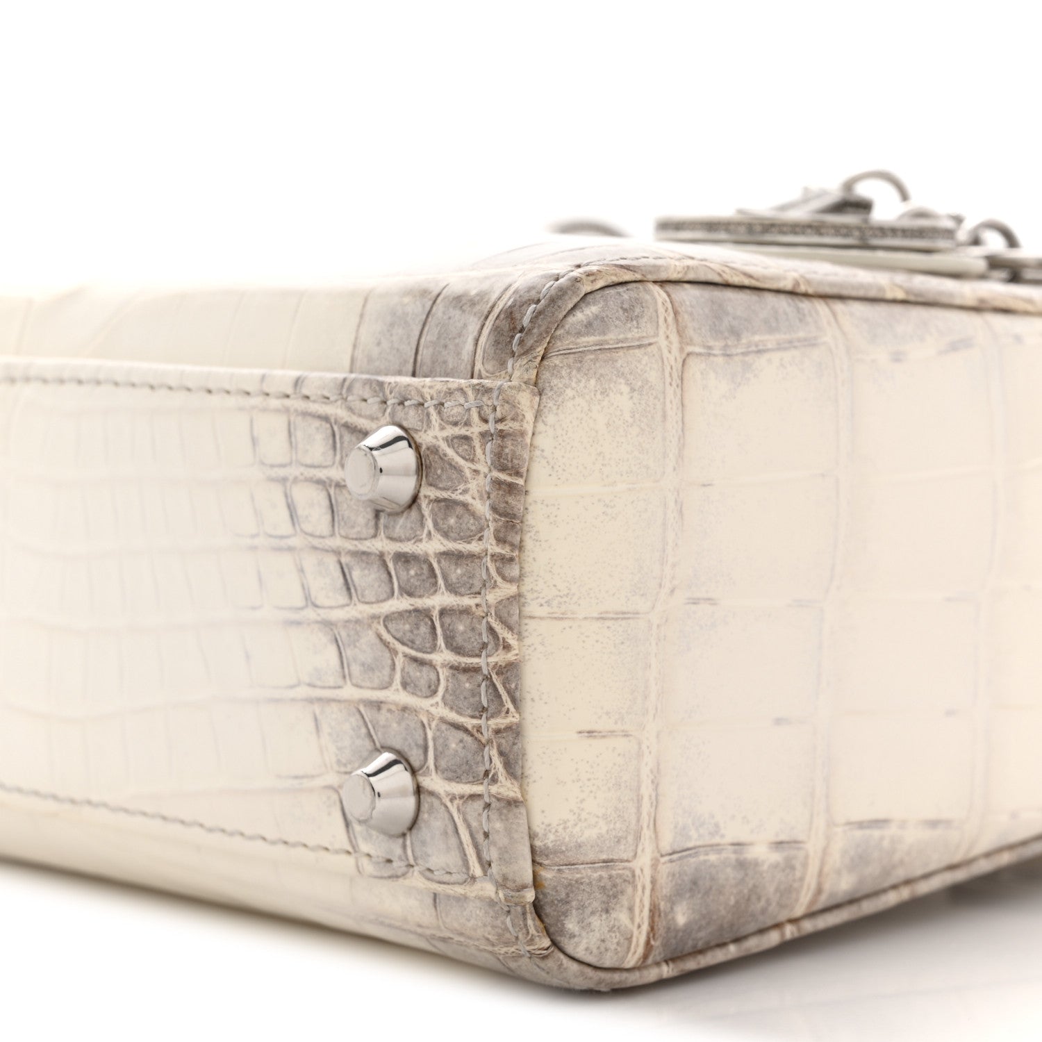 Christian Dior Niloticus Crocodile Himalaya Crystal Mini Lady Dior White 10 of 11