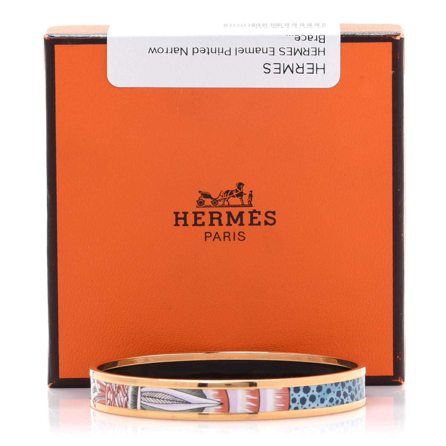 Hermes Enamel Printed Narrow Bracelet 70 6 of 6