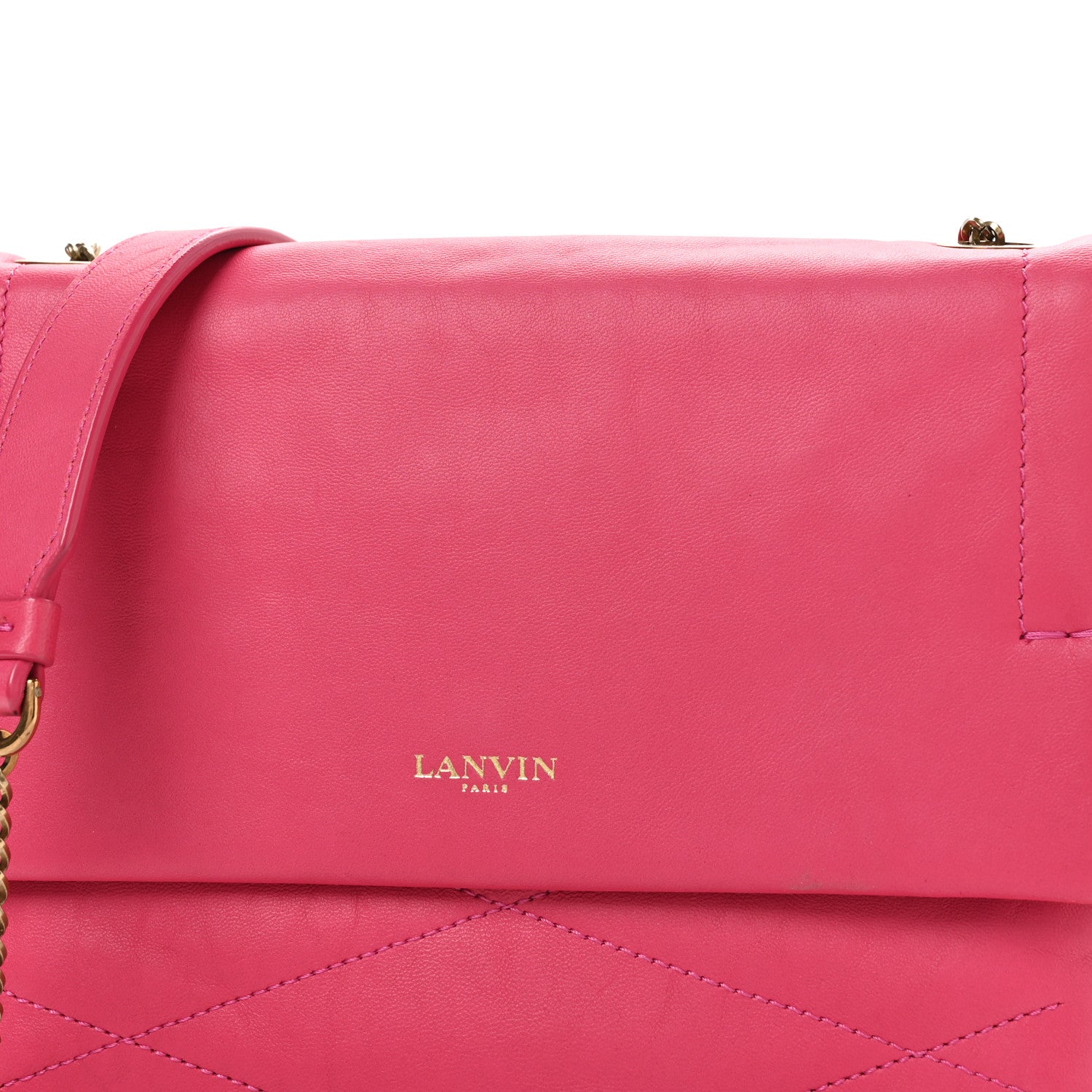Lanvin Lambskin Quilted Mini Sugar Flap Shoulder Bag Fuchsia 8 of 10
