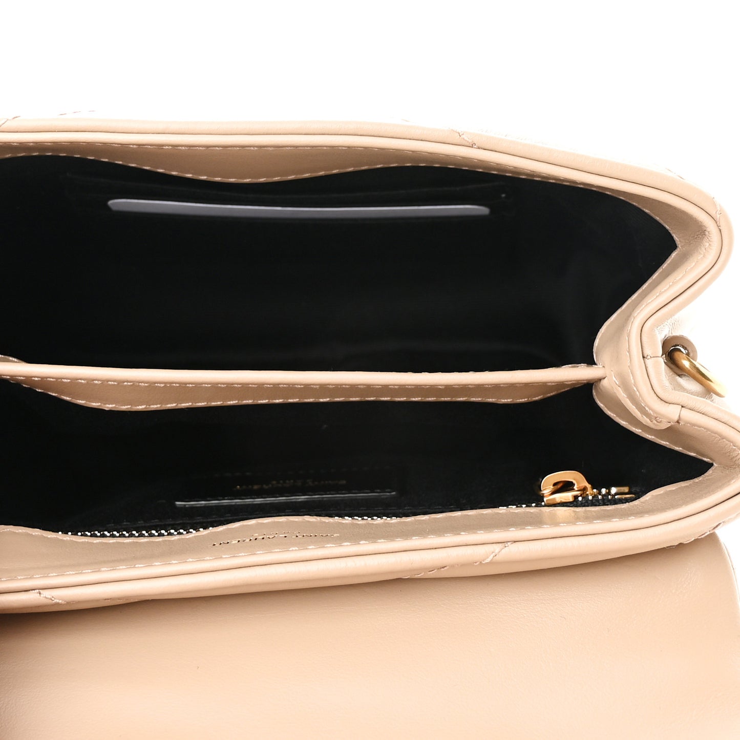 Calfskin Y Quilted Monogram Toy Loulou Crossbody Bag Dark Beige