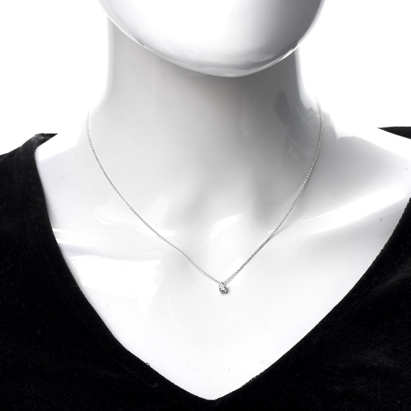 Platinum Diamond .17ct Solitaire Pendant Necklace