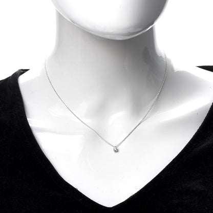 Tiffany Platinum Diamond .17ct Solitaire Pendant Necklace 2 of 5