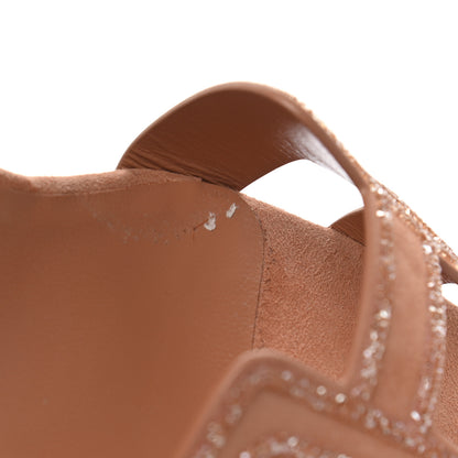 Hermes Suede Goatskin Crystal Premiere 70 Sandals 39 Rose Aube Nude 8 of 9