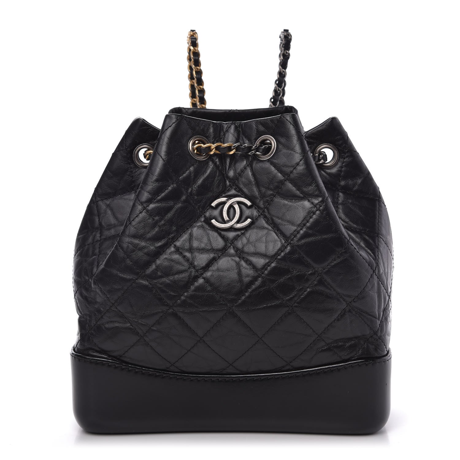 Chanel Aged Calfskin Quilted Small Gabrielle Backpack Black 1 of 10