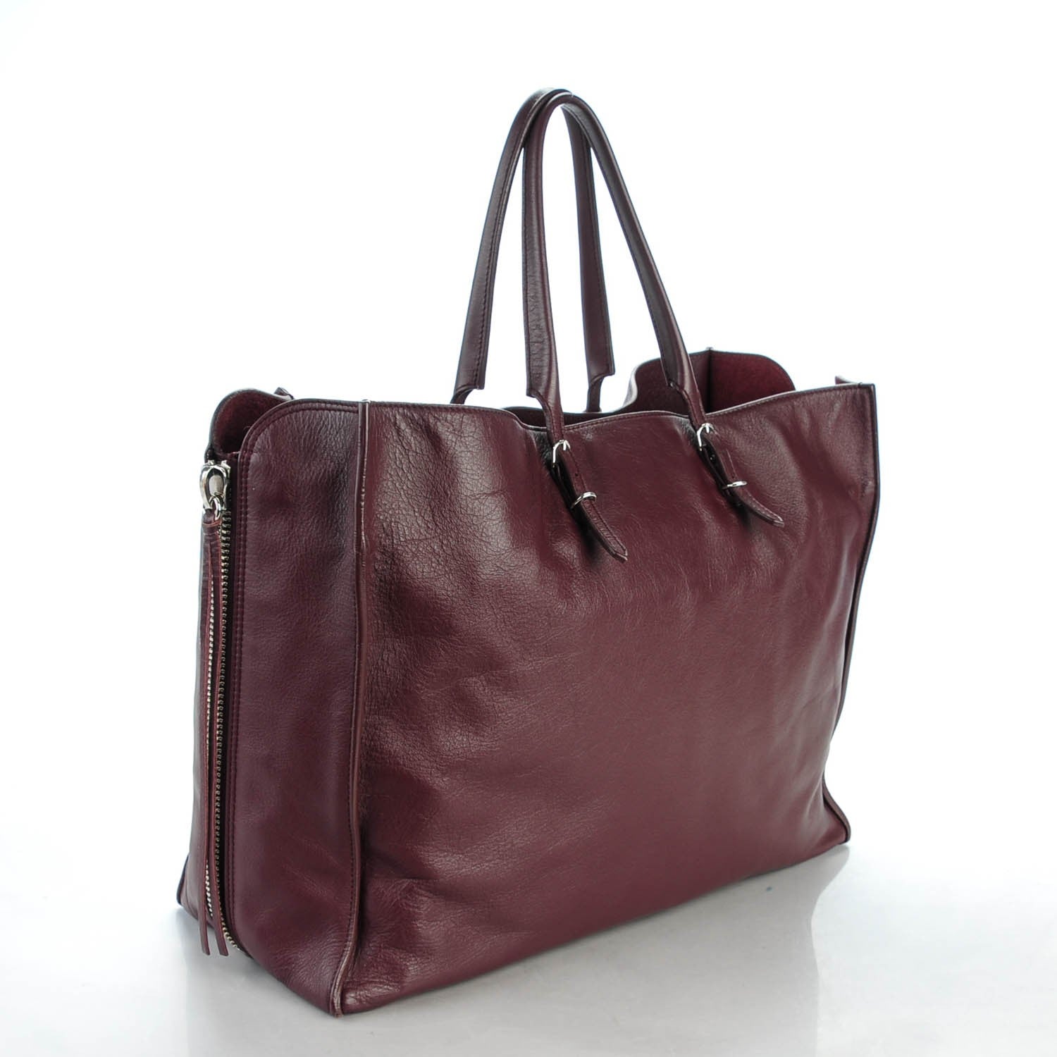 Balenciaga Veau Papier A4 Zip Around Tote Rouge Aubergine 3 of 7
