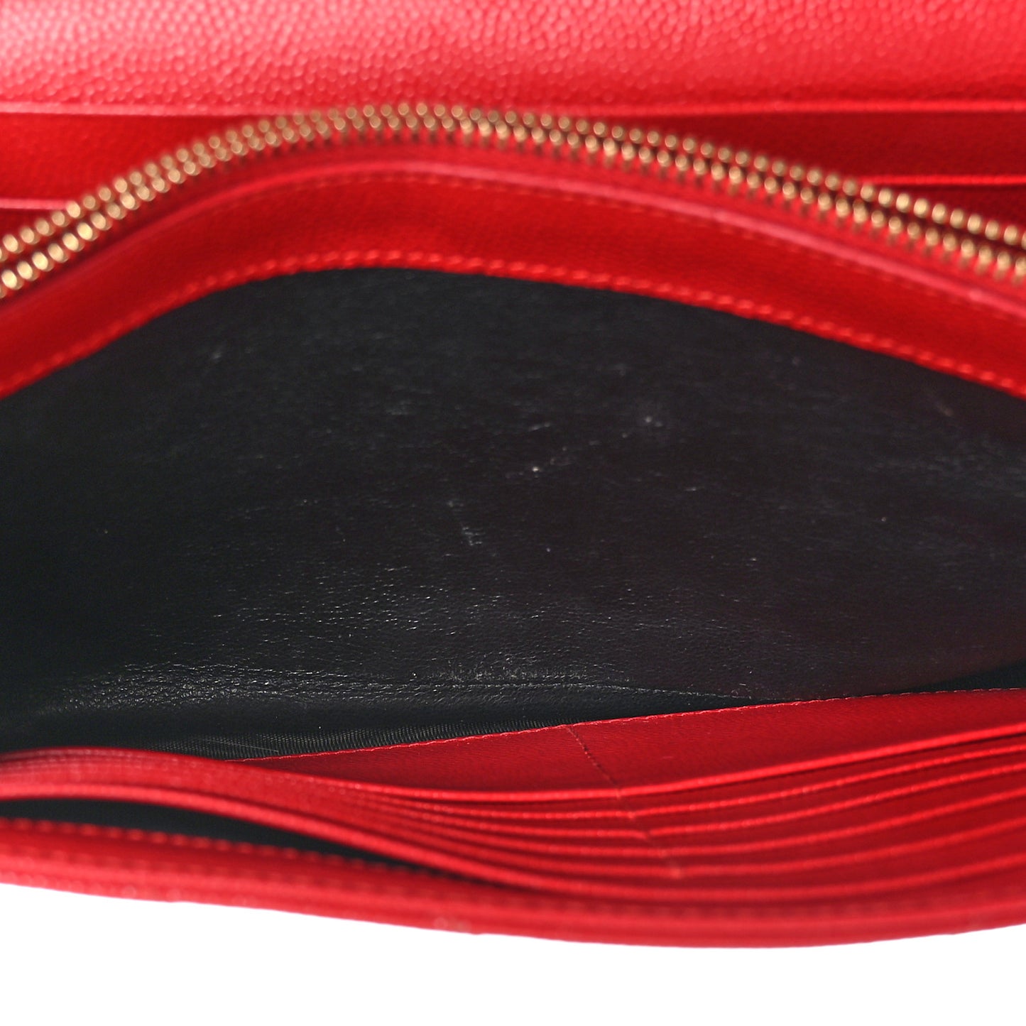 Grain De Poudre Matelasse Chevron Monogram Chain Wallet New Red