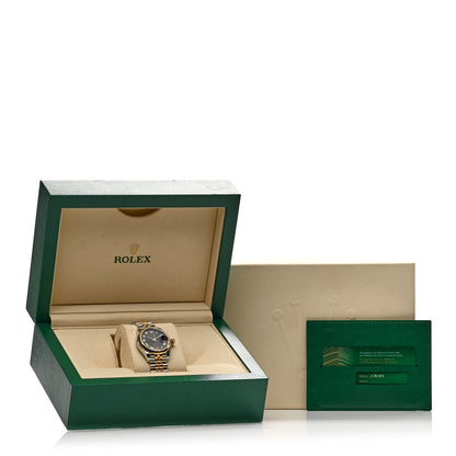 Rolex Stainless Steel 18K Yellow Gold Diamond 31mm Oyster Perpetual Datejust Watch Aubergine Roman 278243 5 of 5