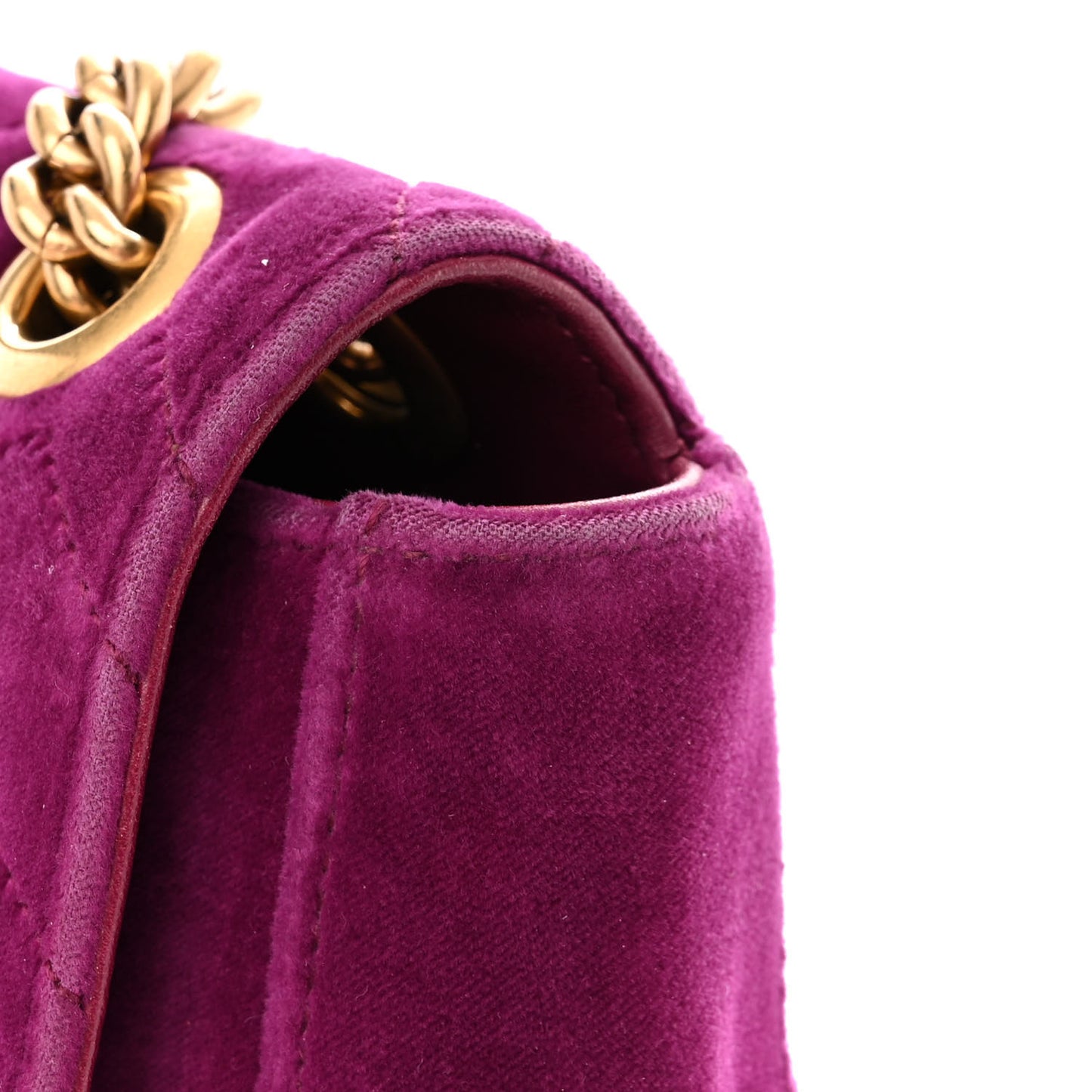 Velvet Matelasse Loved Embroidered Medium GG Marmont Shoulder Bag Fuchsia Violet Cyclamen