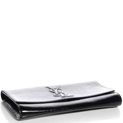 Saint Laurent Textured Patent Monogram Large Belle De Jour Clutch Black 4 of 8