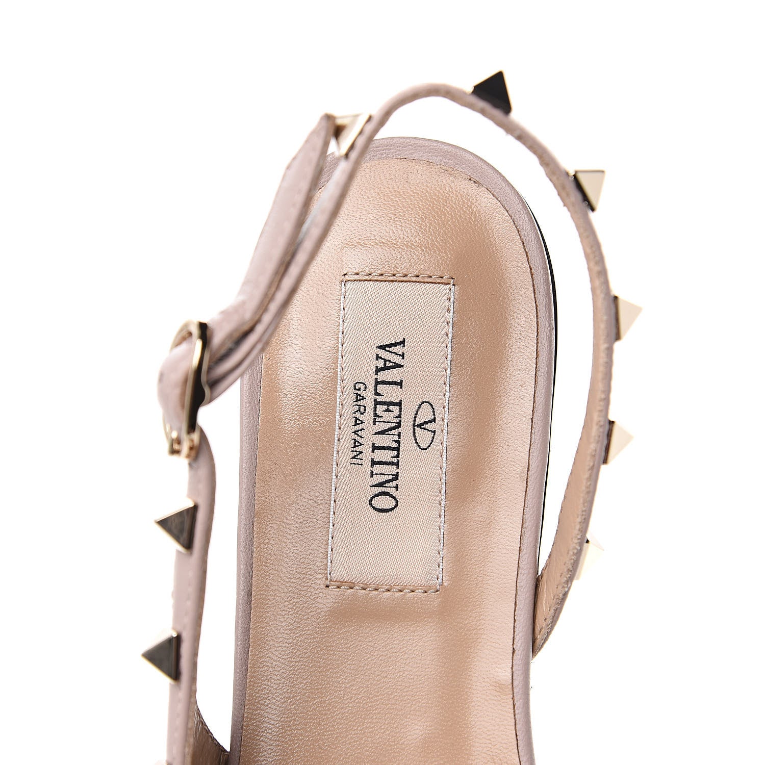 Valentino Garavani Patent Rockstud Slingback Flats 36 Black Poudre 6 of 9