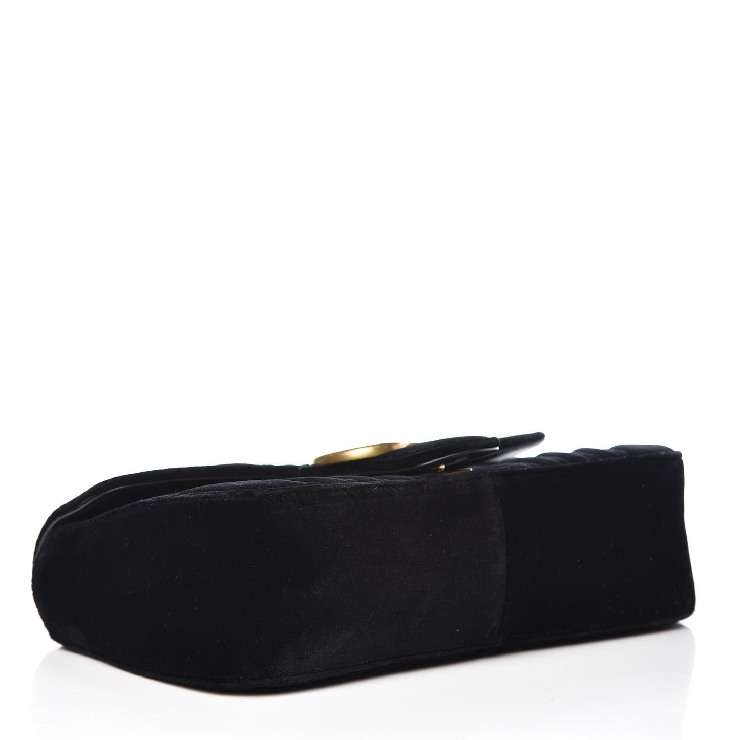 Velvet Matelasse Small GG Marmont Shoulder Bag Black