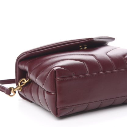 Saint Laurent Calfskin Y Quilted Monogram Toy Loulou Monogram Crossbody Bag Rouge Legion 8 of 12