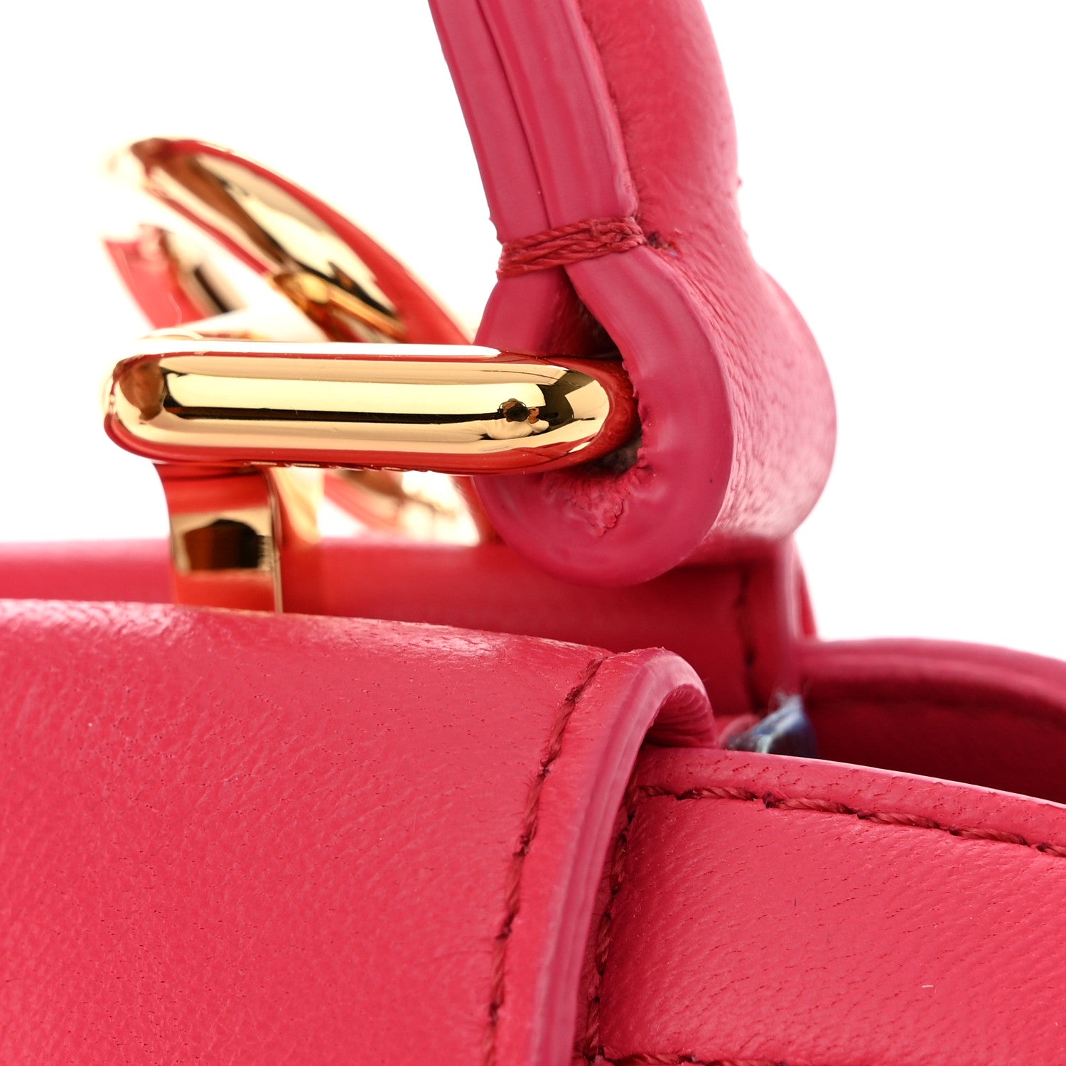 Fendi Nappa Stacked Bar Mini Peekaboo Iconic Satchel Lampone 12 of 15