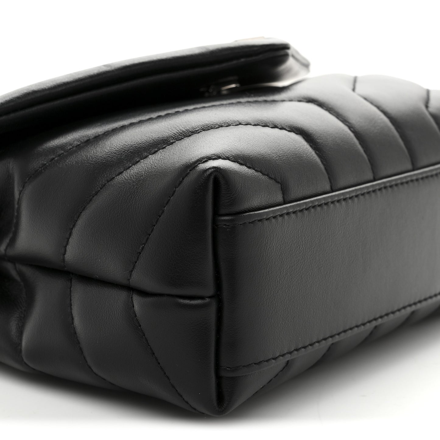 Calfskin Y Quilted Monogram Toy Loulou Crossbody Bag Black