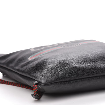 Gucci Calfskin Logo Drawstring Backpack Black 11 of 14