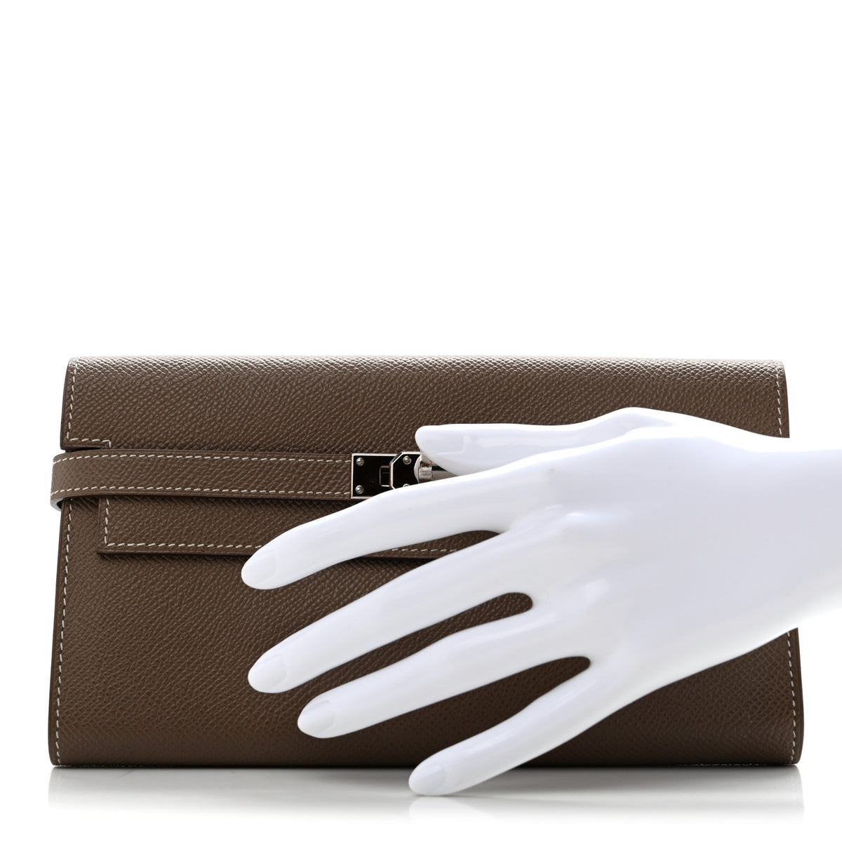 Hermes Epsom Kelly Longue Wallet Etoupe 2 of 9