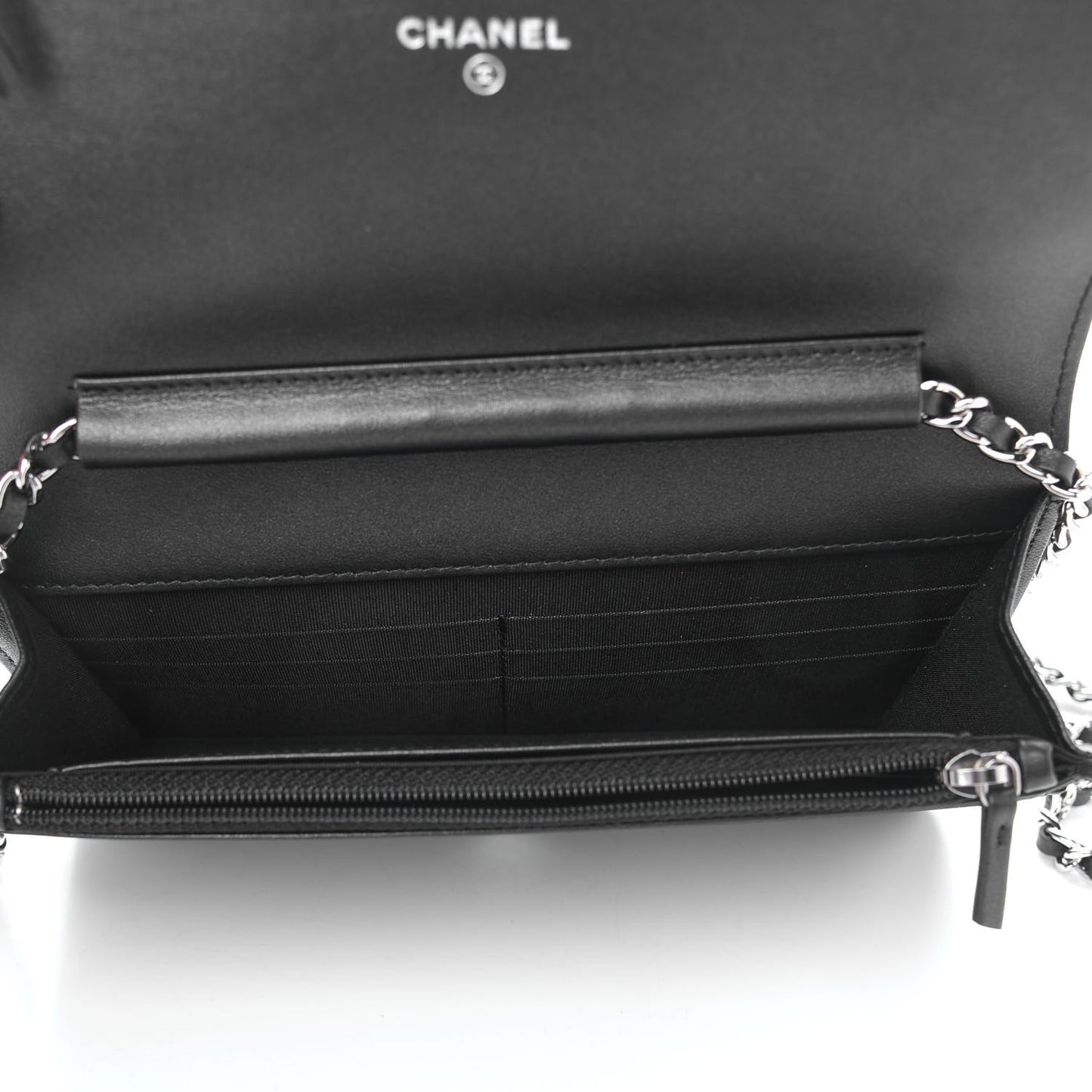 Caviar Quilted Vintage Mademoiselle Wallet On Chain WOC Black