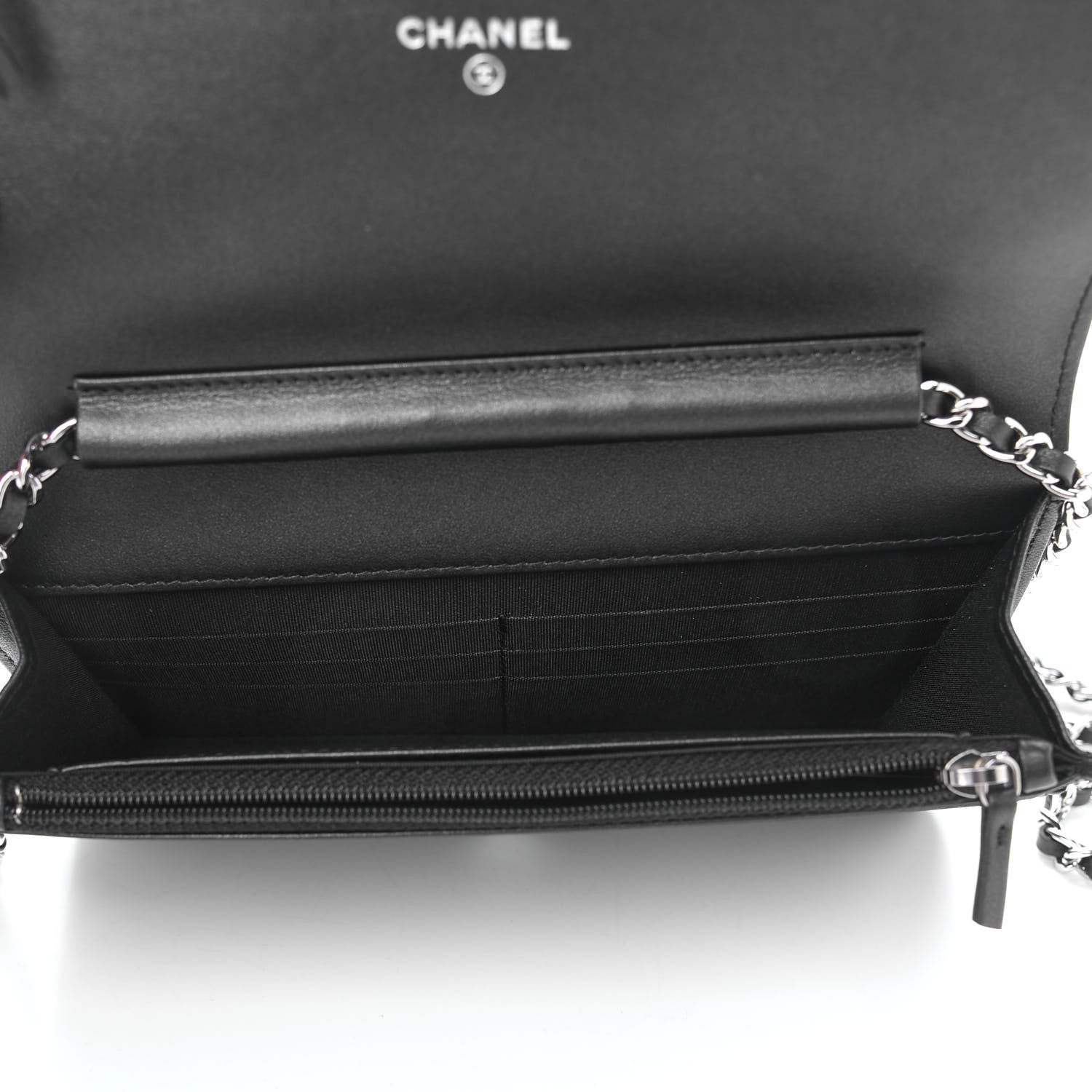 Chanel Caviar Quilted Vintage Mademoiselle Wallet On Chain WOC Black 5 of 9