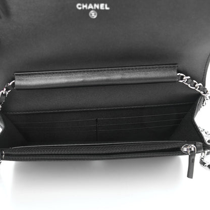 Chanel Caviar Quilted Vintage Mademoiselle Wallet On Chain WOC Black 5 of 9