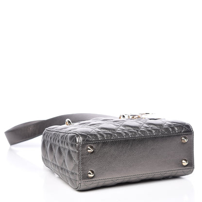 Christian Dior Metallic Grained Calfskin Cannage Small MyABCDior Gunmetal 4 of 13