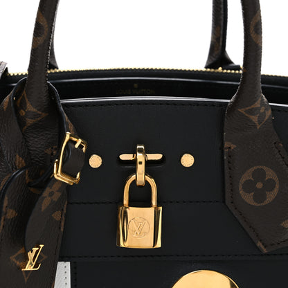 Louis Vuitton Calfskin Monogram Studded City Steamer PM Black White 7 of 9