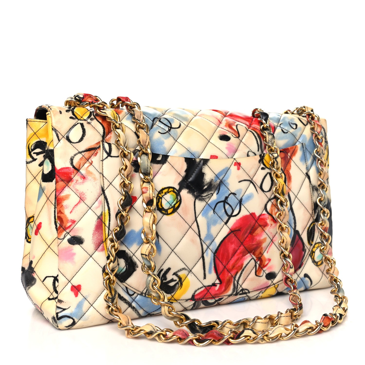 Chanel Coated Canvas Jumbo XL Hawaii Graffiti Flap Multicolor 3 of 10