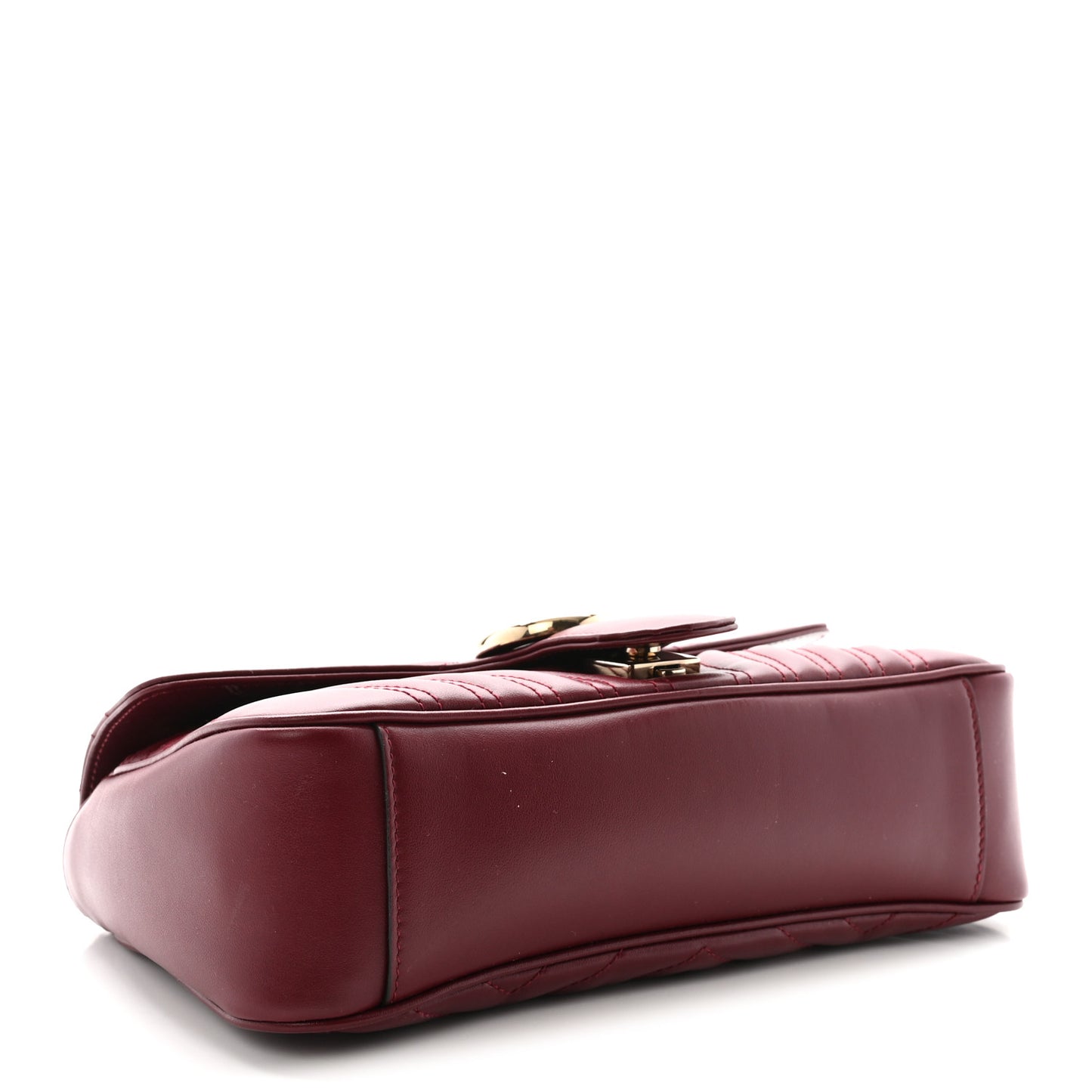 Calfskin Matelasse Small GG Marmont Shoulder Bag Rosso Ancora Red