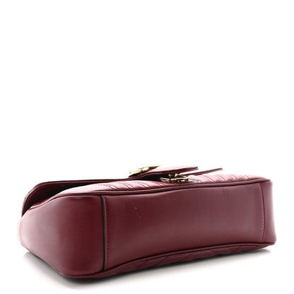 Gucci Calfskin Matelasse Small GG Marmont Shoulder Bag Rosso Ancora Red 4 of 9