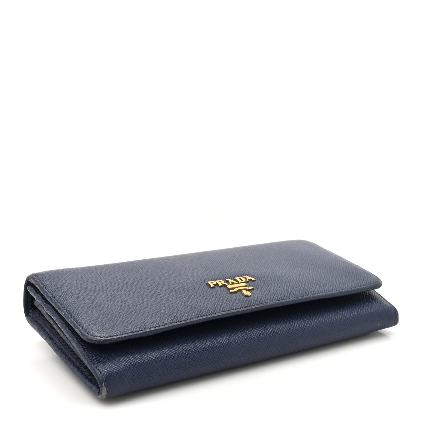 Saffiano Metal Continental Flap Travel Wallet Bluette