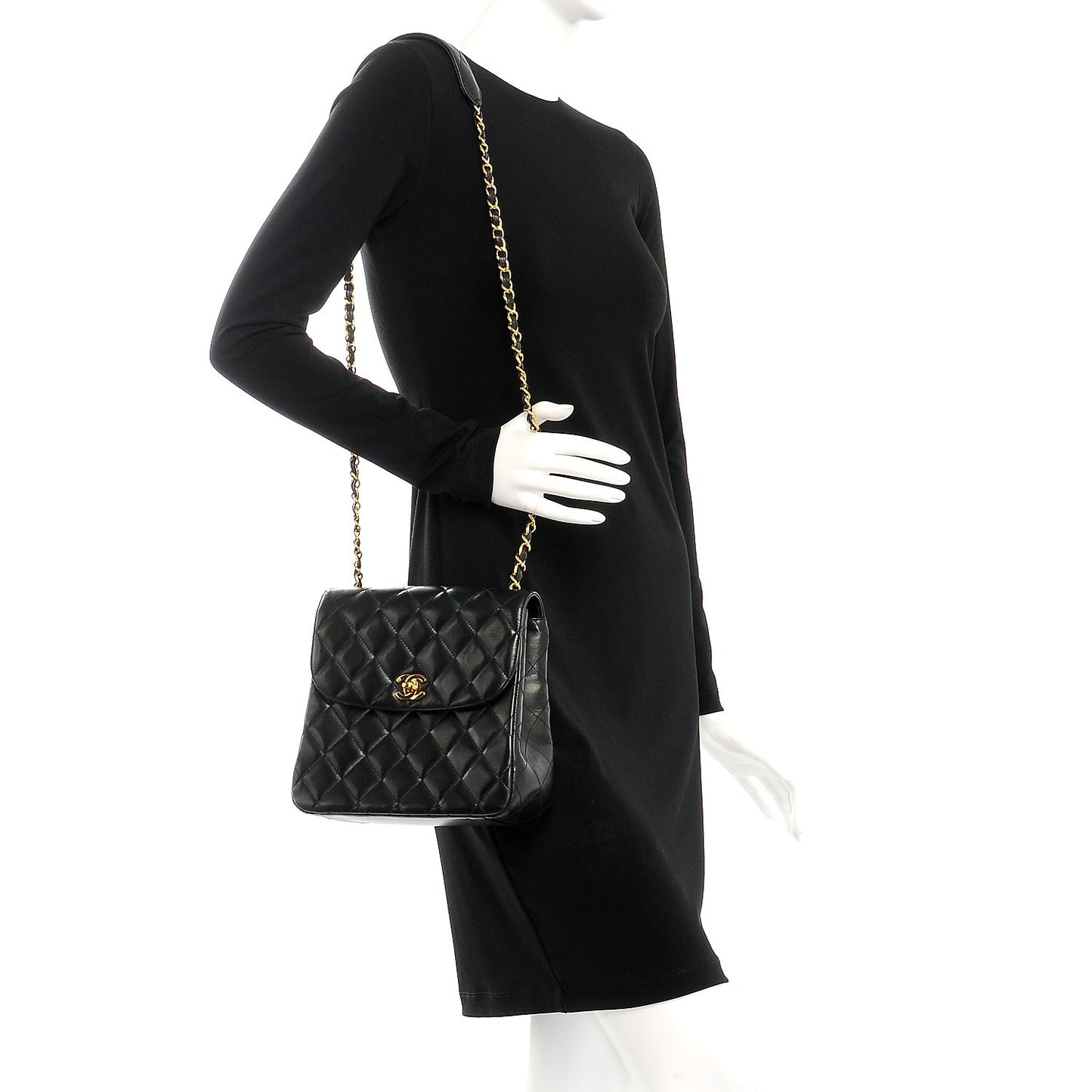 Lambskin Quilted Small Flap Black
