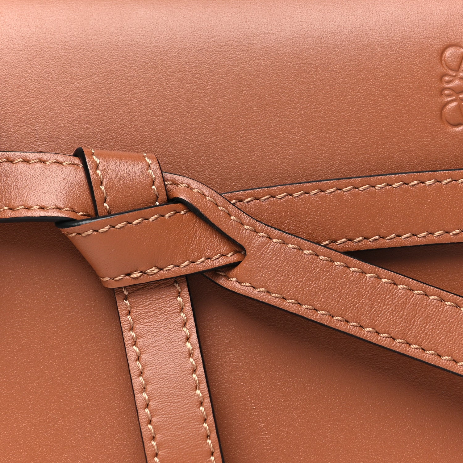 Loewe Calfskin Jacquard Mini Gate Dual Bag Tan 8 of 10
