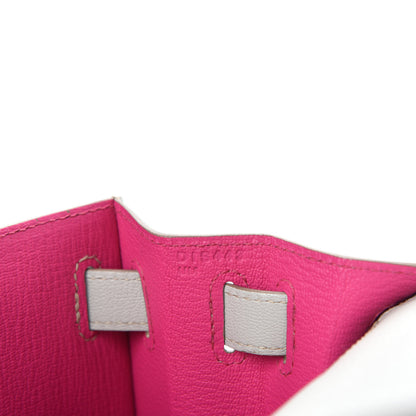 Hermes Chevre Mysore Horseshoe Kelly Sellier 28 Gris Perle Rose Shocking 14 of 16
