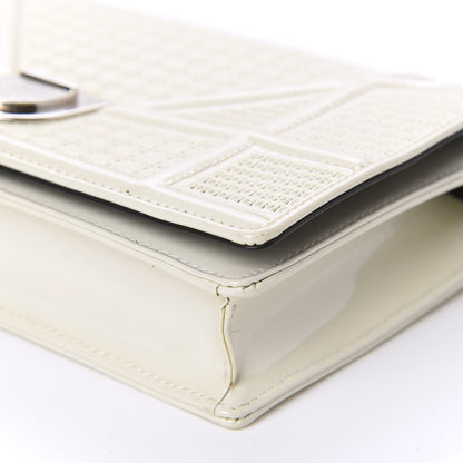Christian Dior Patent Micro-Cannage Diorama Wallet on Chain Pouch White 7 of 9
