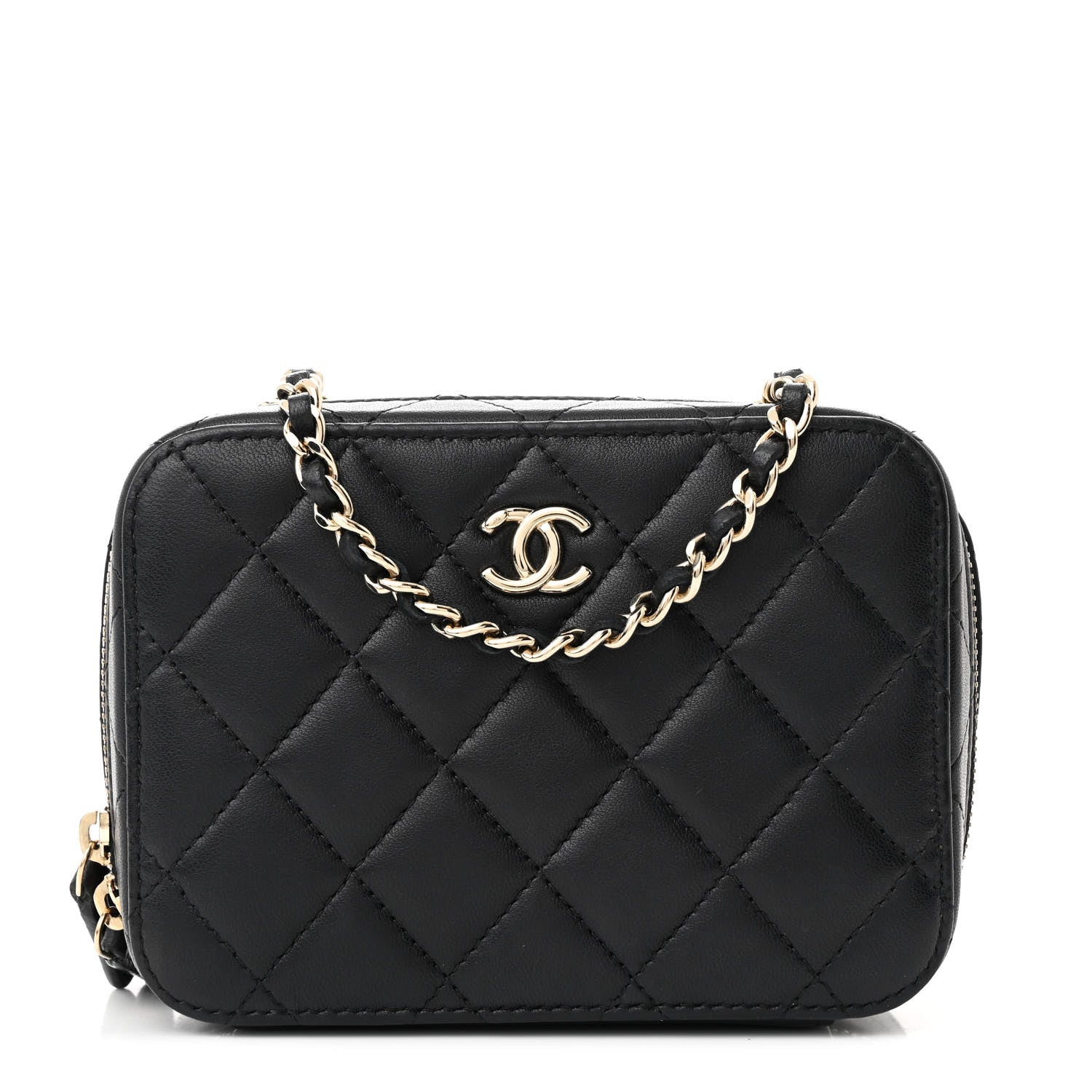 Chanel Lambskin Quilted Small Trendy CC Camera Case With Chain Black 1 of 11