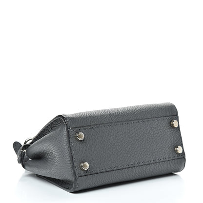 Fendi Cuoio Romano Selleria Bi-Color Mini Peekaboo Iconic Satchel Asfalto Latte 4 of 12