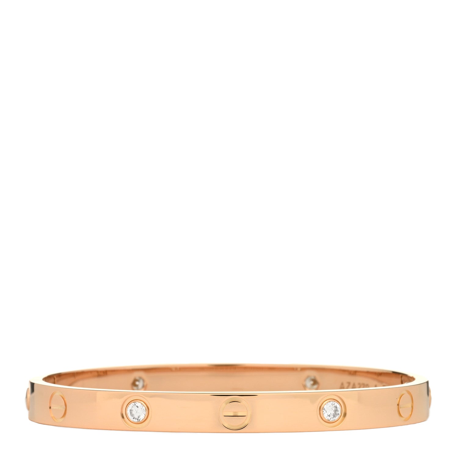 Cartier 18K Pink Gold 4 Diamond LOVE Bracelet 16 2 of 3