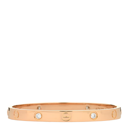 Cartier 18K Pink Gold 4 Diamond LOVE Bracelet 16 2 of 3