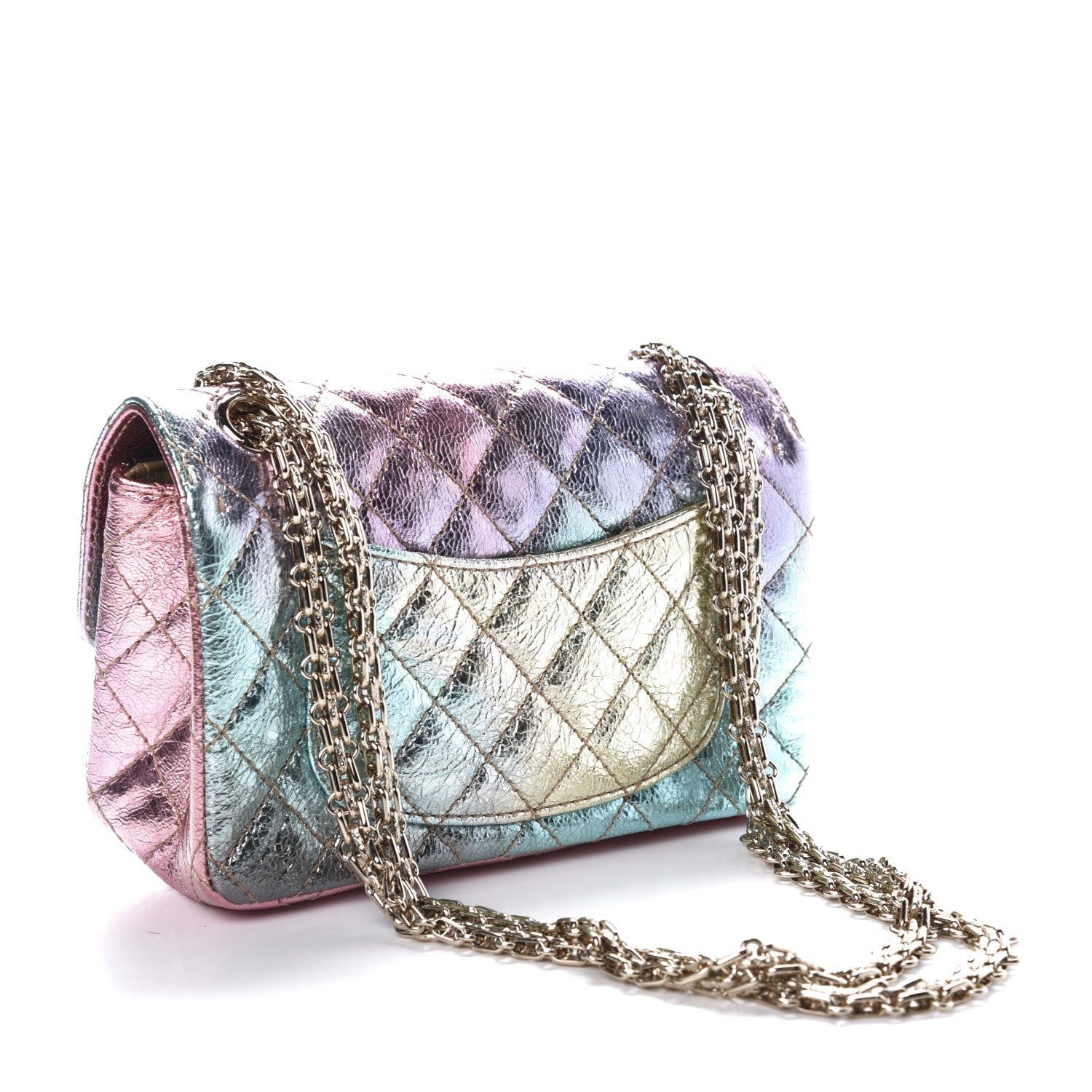 Chanel Metallic Goatskin Quilted Mini 2.55 Reissue Flap Multicolor 3 of 11