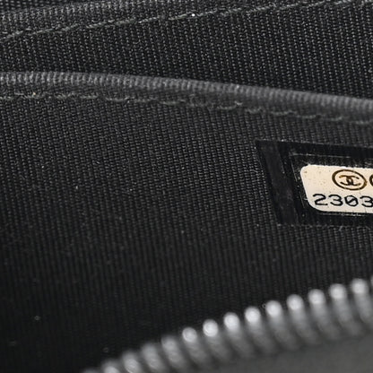 Chanel Caviar Quilted Boy Zip Around Coin Purse Wallet Black 7 of 9