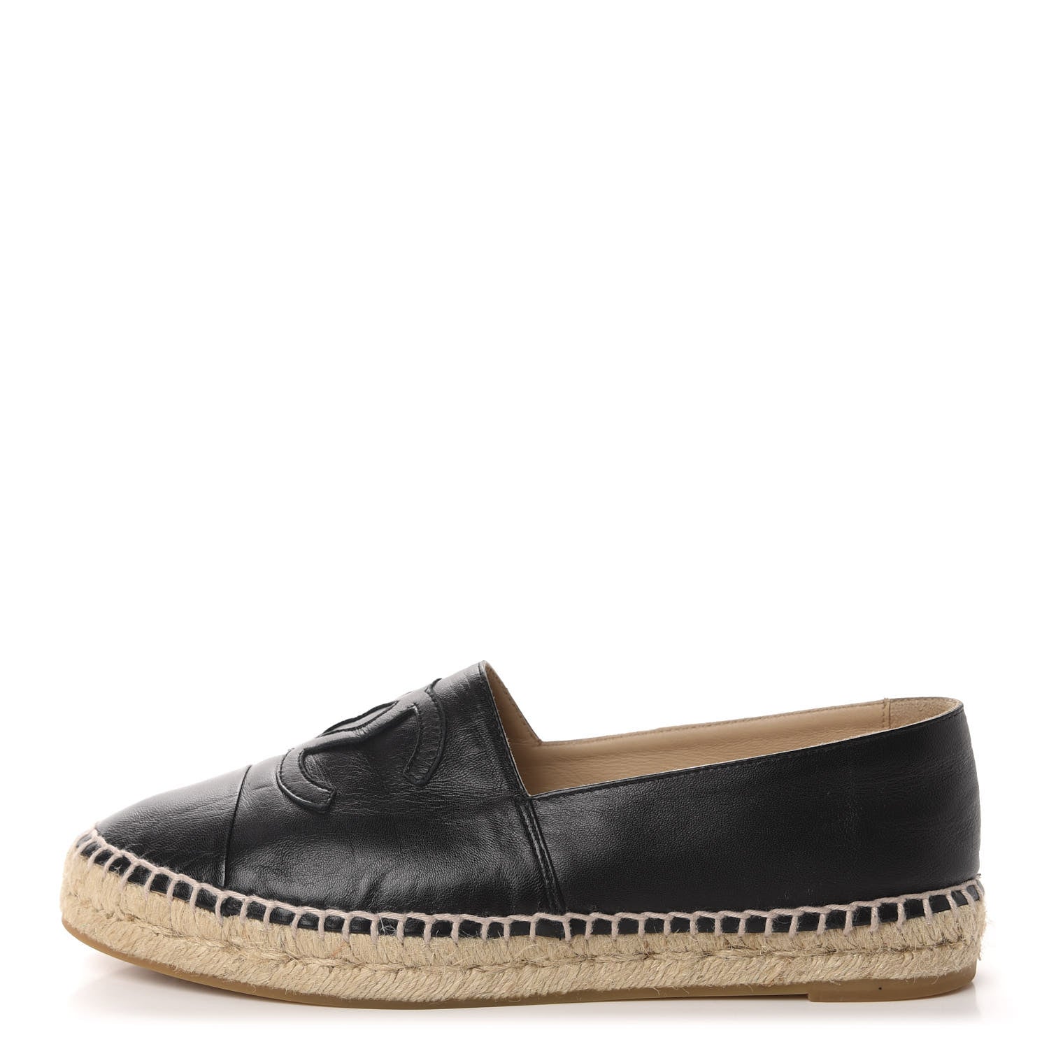 Chanel Lambskin CC Espadrilles 38 Black 1 of 12