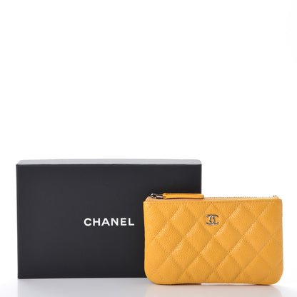 Chanel Caviar Quilted Small Cosmetic Case Yellow 8 of 8