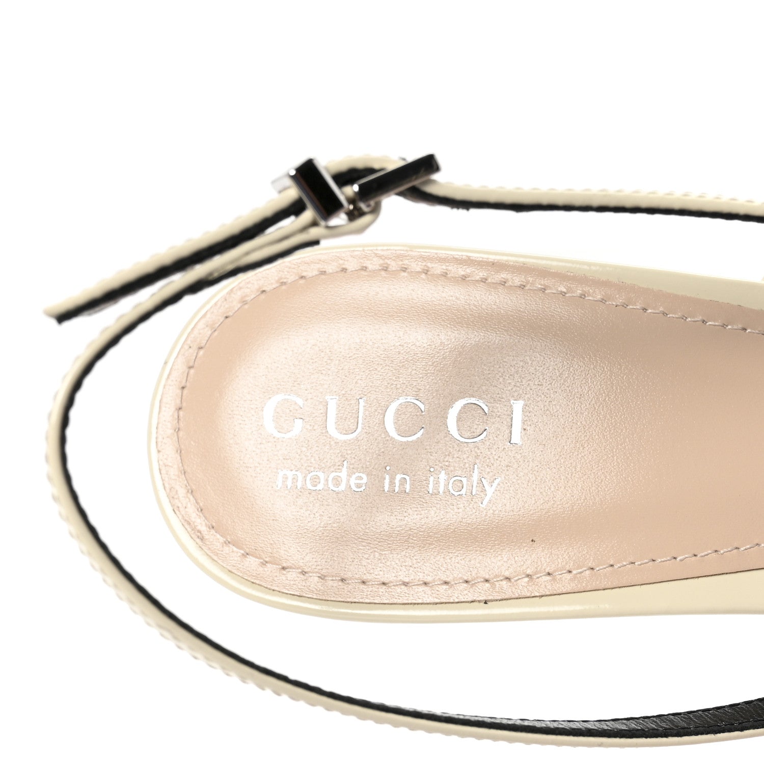 Gucci Patent Regents Slingback Pumps 38 New Ivoire 8 of 10