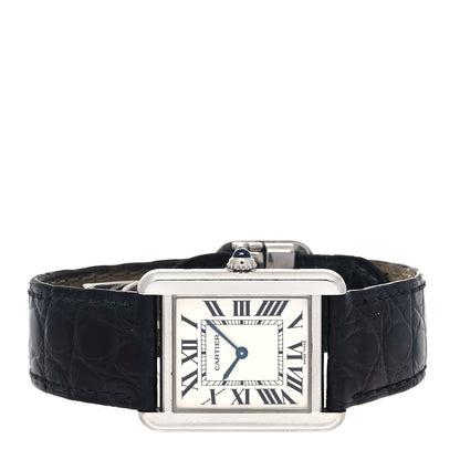 Cartier Stainless Steel Alligator 24mm Tank Solo Quartz Watch 2 of 5