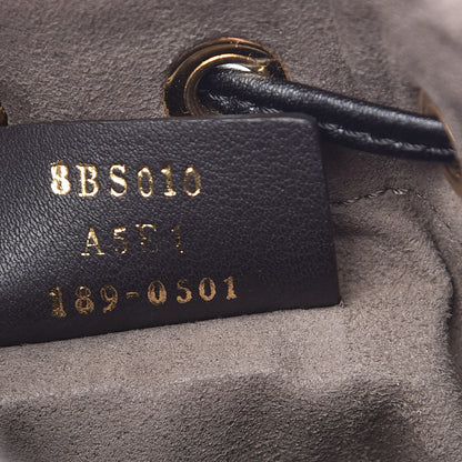 Fendi Shearling F is Macro FF 1974 Diagonal Mini Mon Tresor Bucket Bag Dove Black 8 of 8