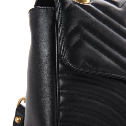 Gucci Calfskin Matelasse Medium GG Marmont Shoulder Bag Black 13 of 17