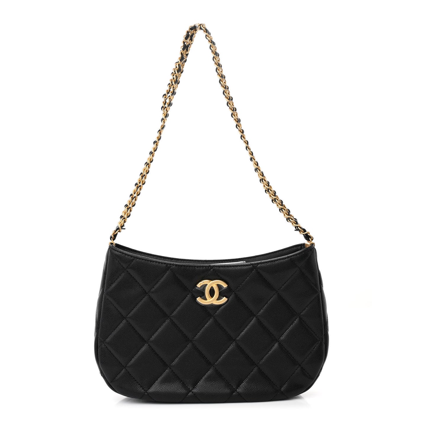 Caviar Quilted Hobo Black