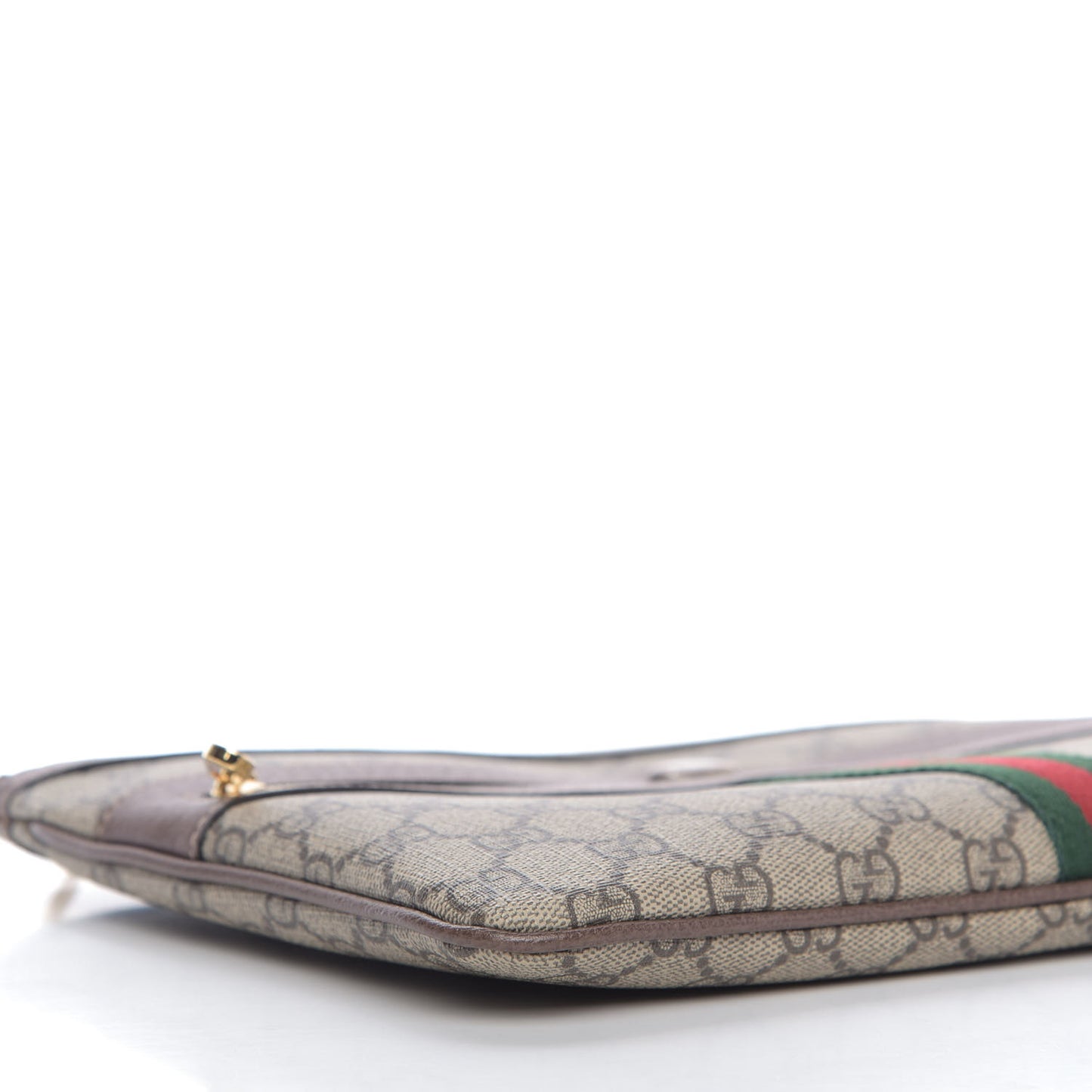 GG Supreme Monogram Large Ophidia Pouch Clutch Brown