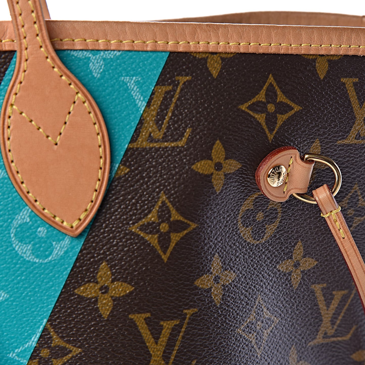 Monogram V Neverfull MM Turquoise