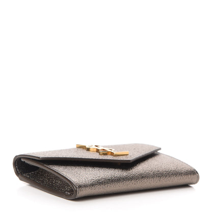 Saint Laurent Grained Metallic Calfskin Small Monogram Envelope Wallet Bronze 4 of 7