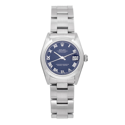 Rolex Stainless Steel 31mm Oyster Perpetual Datejust Watch Blue Roman 78240 1 of 4